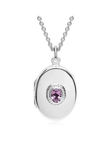 undefined, Herz-Medaillon mit Muster und Stein inkl. Kette – Elegant - Halsketten und Anhänger