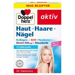 Queisser Pharma GmbH & Co. KG, Doppelherz aktiv Haut + Haare + Nägel  30 St Tabletten