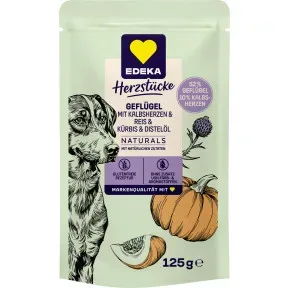 undefined, EDEKA Naturals Geflügel mit Kalbsherzen Hundefutter 125G