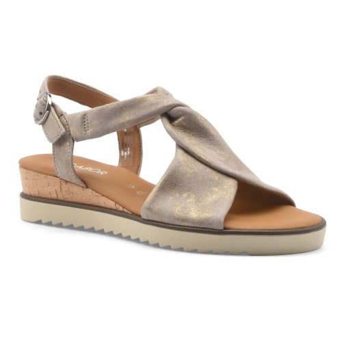 Gabor, Gabor Keilsandalette "GENUA", Sommerschuh, Sandale, Keilabsatz, mit Metallic-Effekt, G-Weite