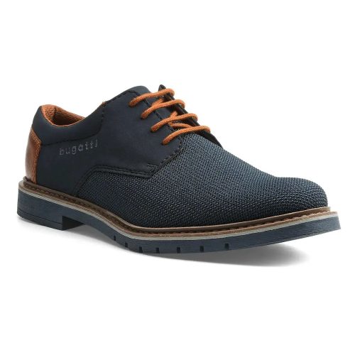 Bugatti, bugatti Schnürschuh Blockabsatz, Businessschuh, Abendschuh mit Logoprägung