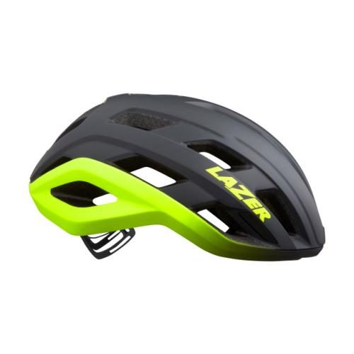 Lazer, LAZER Unisex Road Strada KinetiCore Helm - matte dark grey flash yellow