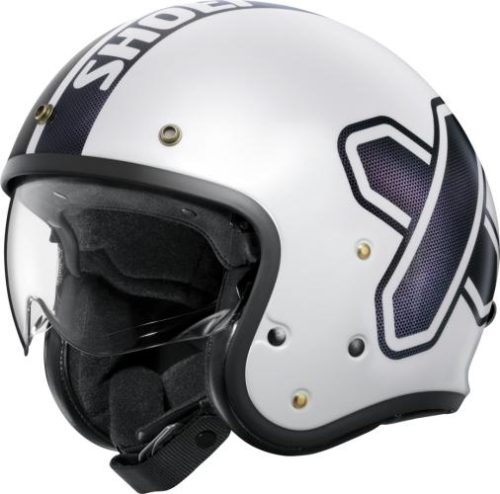 Einzelstück SHOEI Jethelm J-O 2 Cross Logo 2 TC-6 - weiss-schwarz