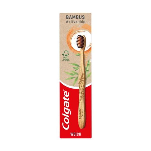 Colgate - Bamboo Aktivkohle Weich Zahnbürste, Aus Nachhaltigem Bambus, 1 Stück