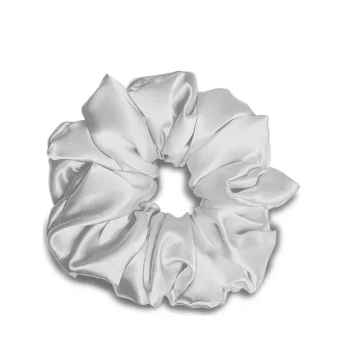 VBEAUTY - Premium Seiden Scrunchie - Silber, One Size
