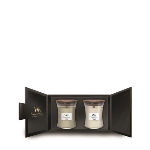 WoodWick Fireside & Linen 2 Medium Jar Giftset