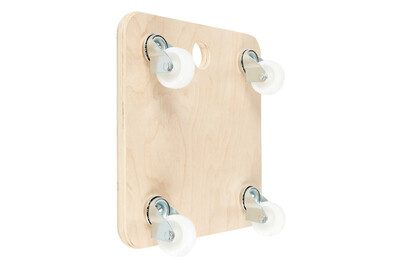 Transportroller aus Multiplexplatte quadratisch, VE 2 Stk Kunststoff-Räder (hart)