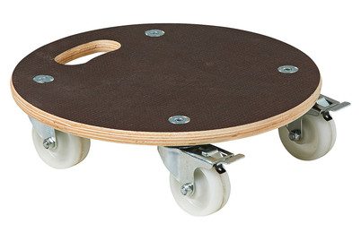 Transportroller aus Filmsiebdruckplatte rund, mit FSC®-Zertifizierung Ø 380 mm, Höhe 118 mm