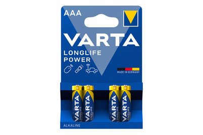 VARTA, Varta LONGLIFE Power AAA Bli 4 Micro (AAA)-Batterie Alkali-Mangan 1.26 Ah 1.5 V 4 St.