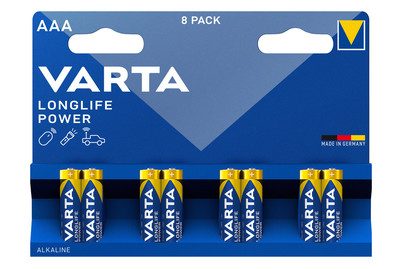 VARTA, VARTA Batterie Longlife Power 4903121418 AAA/LR03, 8 St&uuml;ck