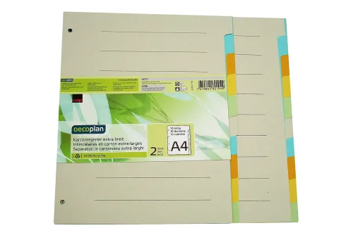 Oecoplan, Oecoplan Kartonregister A4 extra-breit 10-teilig