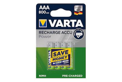 VARTA, VARTA Batterie Akku 56703101404 AAA/HR03, 800 mAh, 4 St&uuml;ck