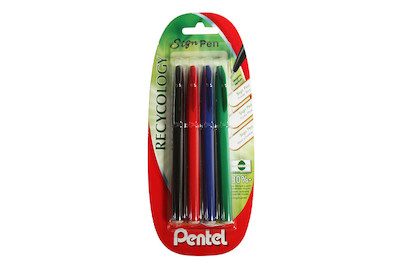 Pentel, PENTEL Brush Sign Pen S520 XS524 ass., 4 St&uuml;ck