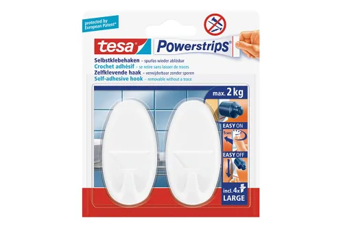 tesa, TESA Powerstrips Haken 580130004 weiss, 2 St&uuml;ck