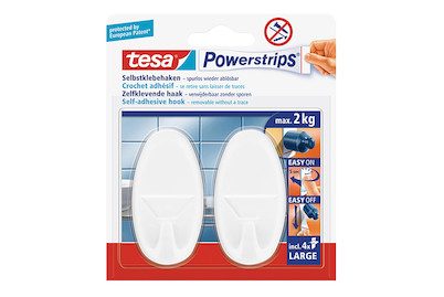 tesa, TESA Powerstrips Haken 580130004 weiss, 2 St&uuml;ck