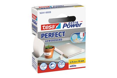 tesa, TESA Extra Power Perfect 2.75mx19mm 563410002 Gewebeband. weiss