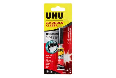 UHU, UHU Sekundenkleber blitzschnell Flüssig Transparent 3 g 45570