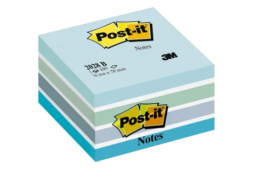 Post-it, POST-IT W&uuml;rfel 76x76mm 2028-B blau/450 Blatt