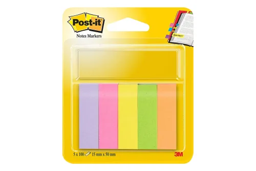 Post-it, POST-IT Marker 15x50mm 670/5 5-farbig/5x100 Blatt