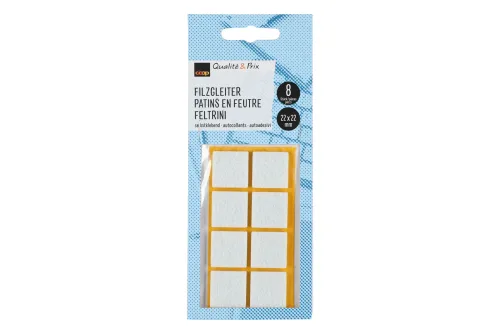 Qualité & Prix Filzgleiter 22x22mm weiss 8 Stück