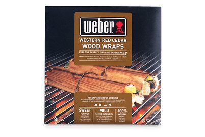 WEBER, Weber Wood Wraps Zedernholz 8 Stk Holz-Wraps – Weber Holzkohle/Briketts/Grill Anzünder – braun