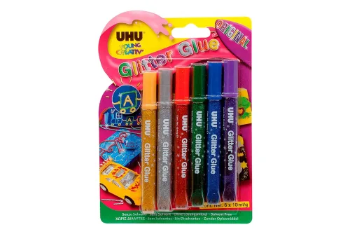 UHU, UHU Glitter Glue Original 39040 original colours 6 St&uuml;ck