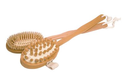 Croll & Denecke Cellulite-Bürste mit Holznoppen | 43.5 cm