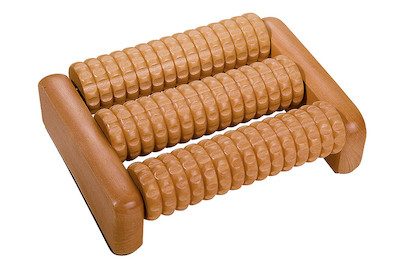 Diaqua - Fussmassageroller mit 1x3 Holzrollen, One Size, Braun
