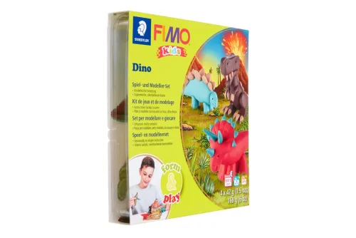 FIMO, FIMO - Modelliermasse, Dino, 15.5X15.6X2.2CM, Multicolor