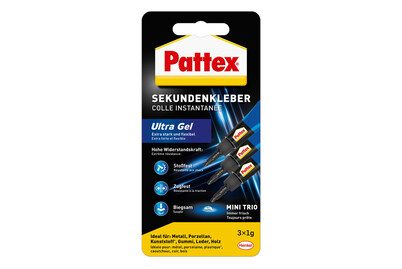 Pattex, Pattex Sekunden-Kleber Ultra Gel Mini 3 Stück