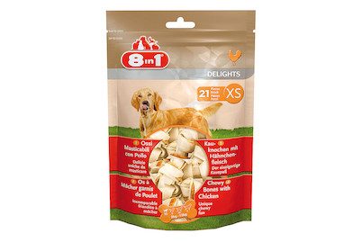 8in1, 8in1 Delights Kauknochen Hähnchenfleisch im Beutel XS 21 Stück