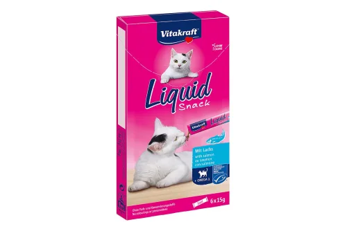 Vitakraft, Vitakraft Cat Liquid-Snack mit Lachs + Omega 3 - 48 x 15 g