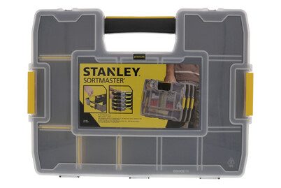 Stanley®, Universal STANLEY SortMaster Junior Sortimentskasten (B x H x T) 292 x 67 x 375 mm Anzahl Fächer: 14 Inhalt 1 St.