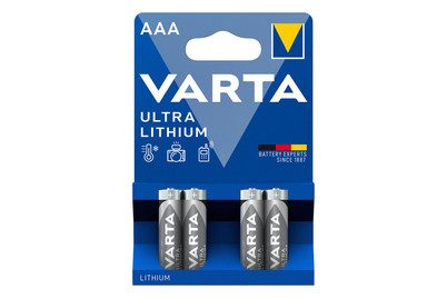 VARTA, VARTA Lithium 6103301404 AAA/LR03, 4 St&uuml;ck