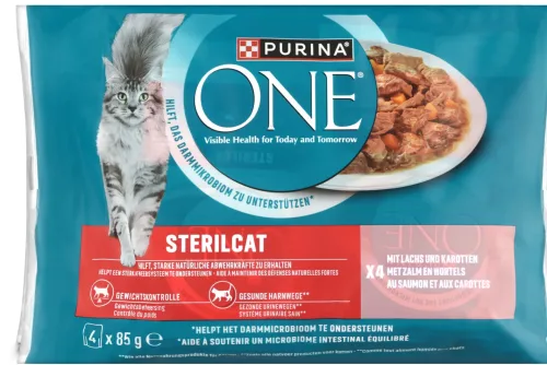 Purina ONE Katzenfutter Sterilcat in Sauce Lachs 4x85g