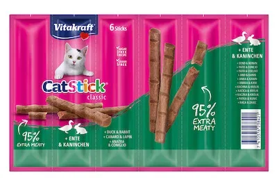 Vitakraft Cat Katzensnack Stick Ente & Kaninchen 6 Stück