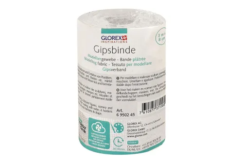 Glorex Gipsbinde Modelliergewebe | 3 m × 8 cm