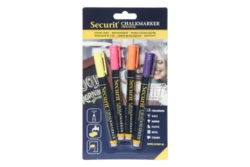 SECURIT, SECURIT Kreidestift 1-2mm BL-SMA100-V4-TRO 4 Farben ass.