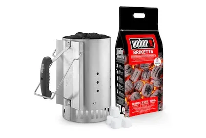 WEBER, Weber Anzünd-Set Anzündset – Weber Holzkohle/Briketts/Grill Anzünder – alu