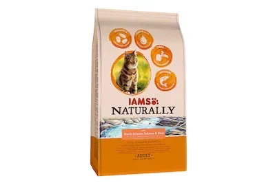 Iams Naturally Erwachsene Katze mit nordatlantischem Lachs & Reis