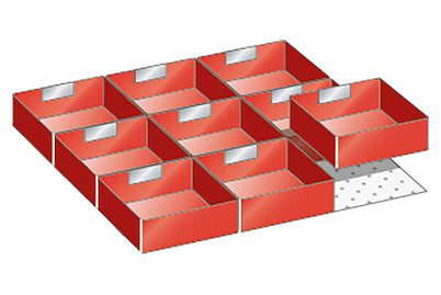 Lista Schubladeneinteilungs-Set 9 Einsatzkästen für Fronthöhe 75 mm
