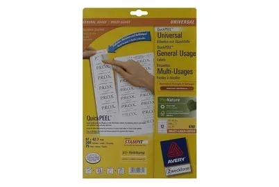 AVERY Zweckform, AVERY ZWECKFORM Universal-Etiketten 97x42.3mm 4781 weiss 360 Stk./25 + 5 Blatt