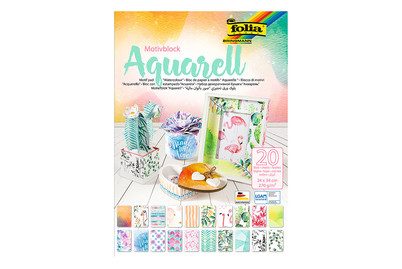 Folia, FOLIA Motivblock 48749 Aquarell, 20 Blatt