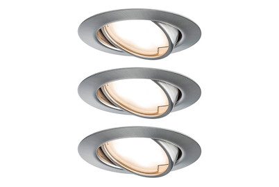 Paulmann, Paulmann 93421 Base Einbauleuchte 3er Set LED LED 15 W Eisen (gebürstet)