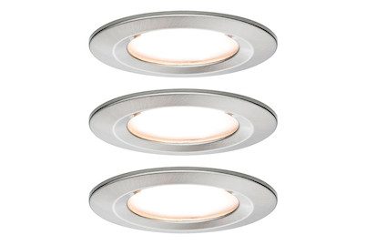 Paulmann, Paulmann Nova Bad-Einbauleuchte 3er Set LED LED 18 W IP44 Eisen (gebürstet)