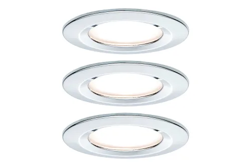 Paulmann, Paulmann Nova Bad-Einbauleuchte 3er Set LED LED 18 W IP44 Chrom (glänzend)