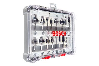 Bosch Accessories, Fräser-Set, 8-mm-Schaft, 15-teilig Bosch Accessories 2607017472