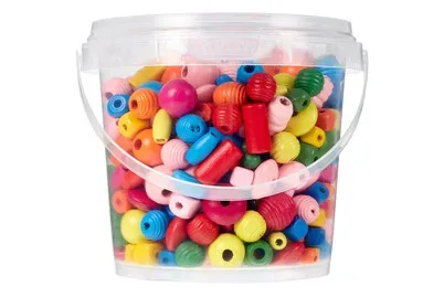 Glorex Holzperlen Formenmix Bunt | 250 g