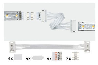 Paulmann, Paulmann 70919 Verbinder-Set 144 W (max) Kabellänge: 10.00 cm 24 V Kunststoff (L x B x H) 100 x 19 x 7 mm 1 St.