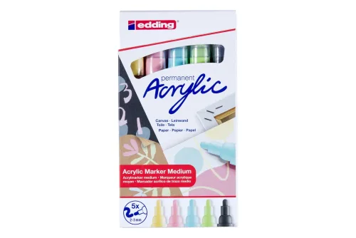edding, EDDING Acrylmarker 5100 2-3mm 5100-E5-099 pastell, ass. 5 St&uuml;ck